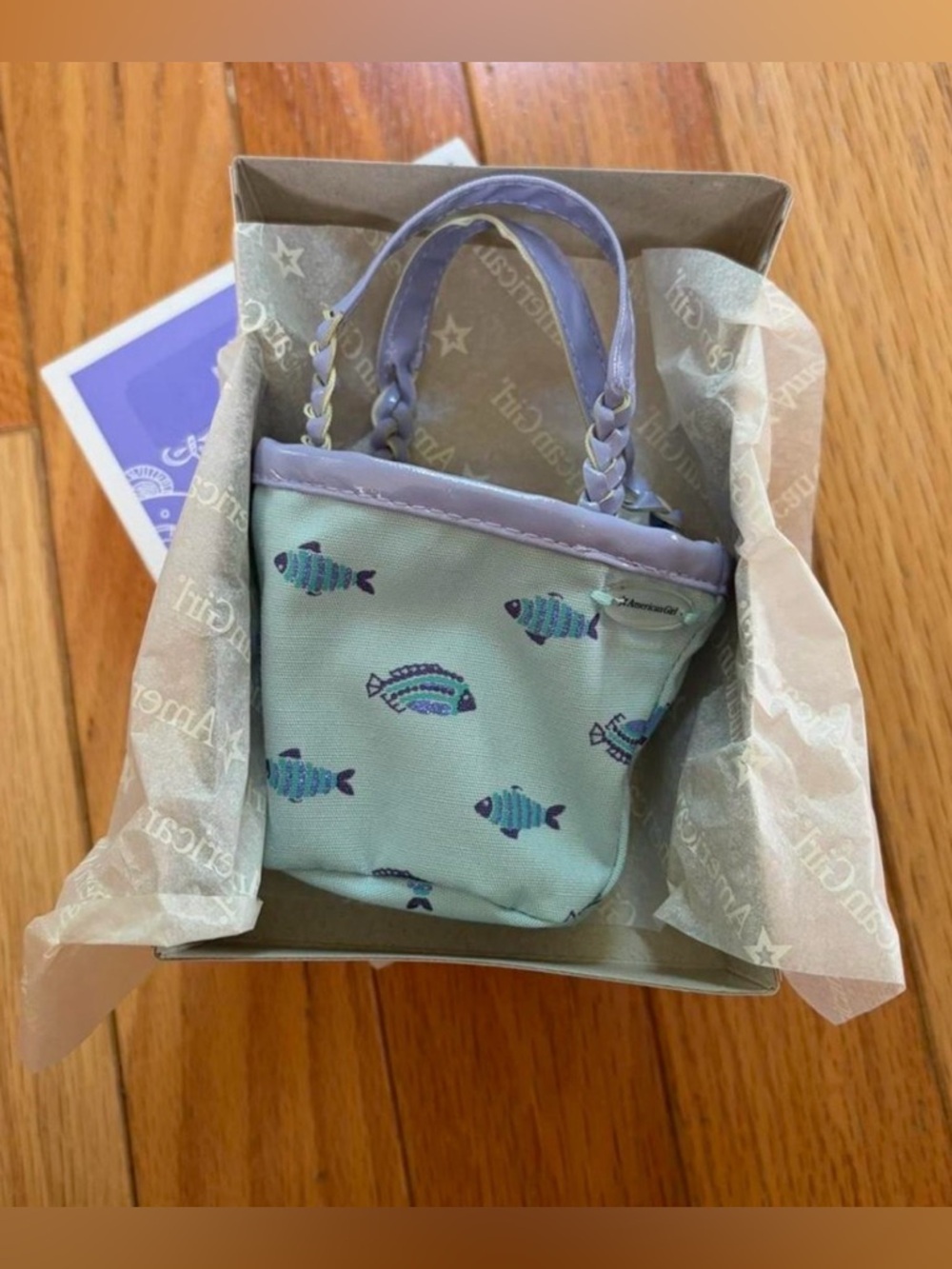American Girl Truly Me blue fish tote bag 

message for a bundle